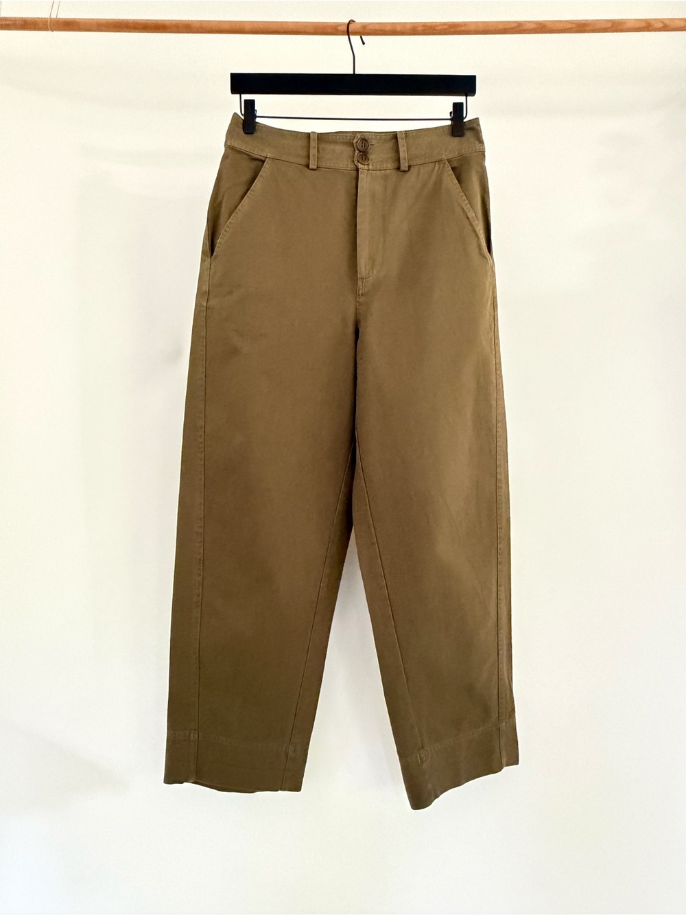 Apiece Apart Mari Barrel High Rise Twill Pants Olive Size 6